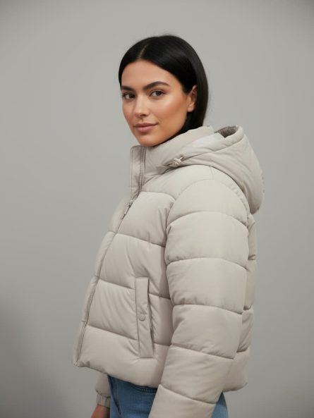 Яке бомбър с качулка Urban Style - бежов - Image 4
